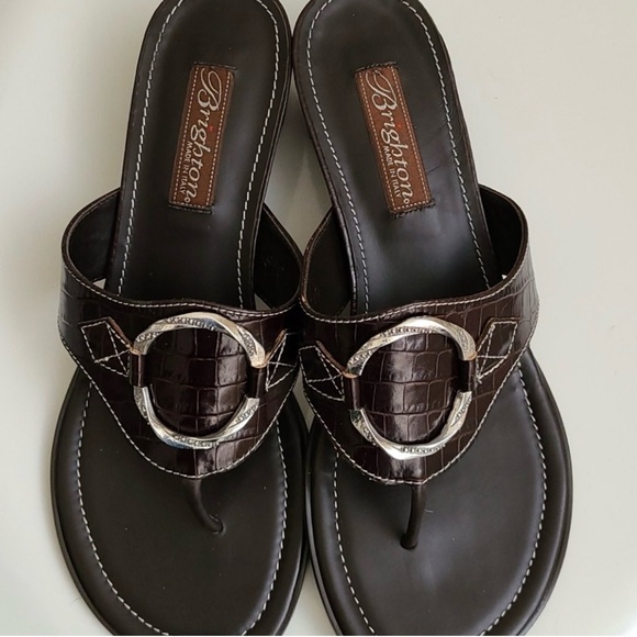 Brighton Women's Dark Brown Sandals with Silver Accents - Picture 8 of 8